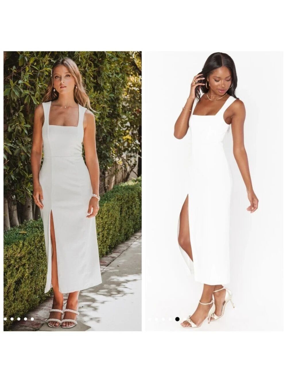 Show Me Your MuMu Eden Midi Dress in White Stretch Sz XXL